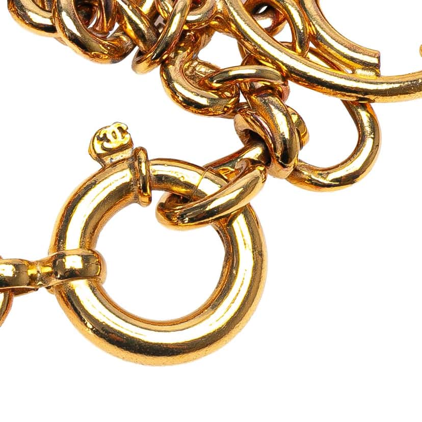 Chanel Gold Plated CC Clover Links Bracelet Gold Metal Good condition - Box View