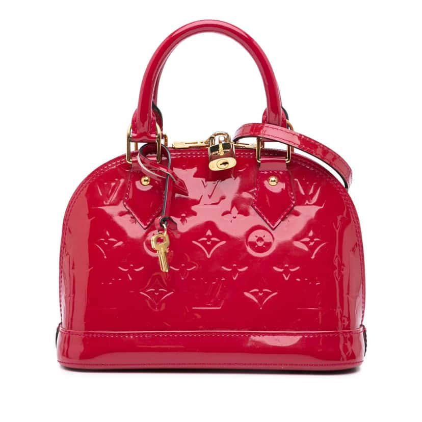 Louis Vuitton Monogram Vernis Alma BB Red Leather Good condition - Front View