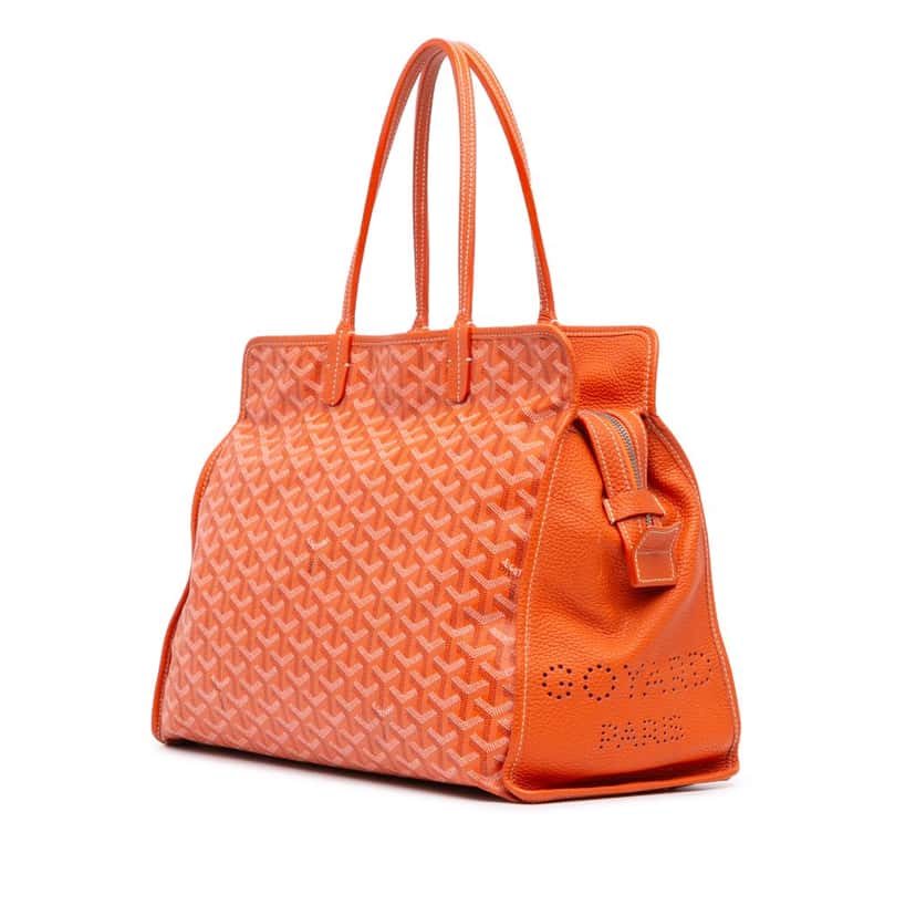 Goyard Goyardine Sac Hardy Pet Carrier PM Orange Canvas Good condition - Back View