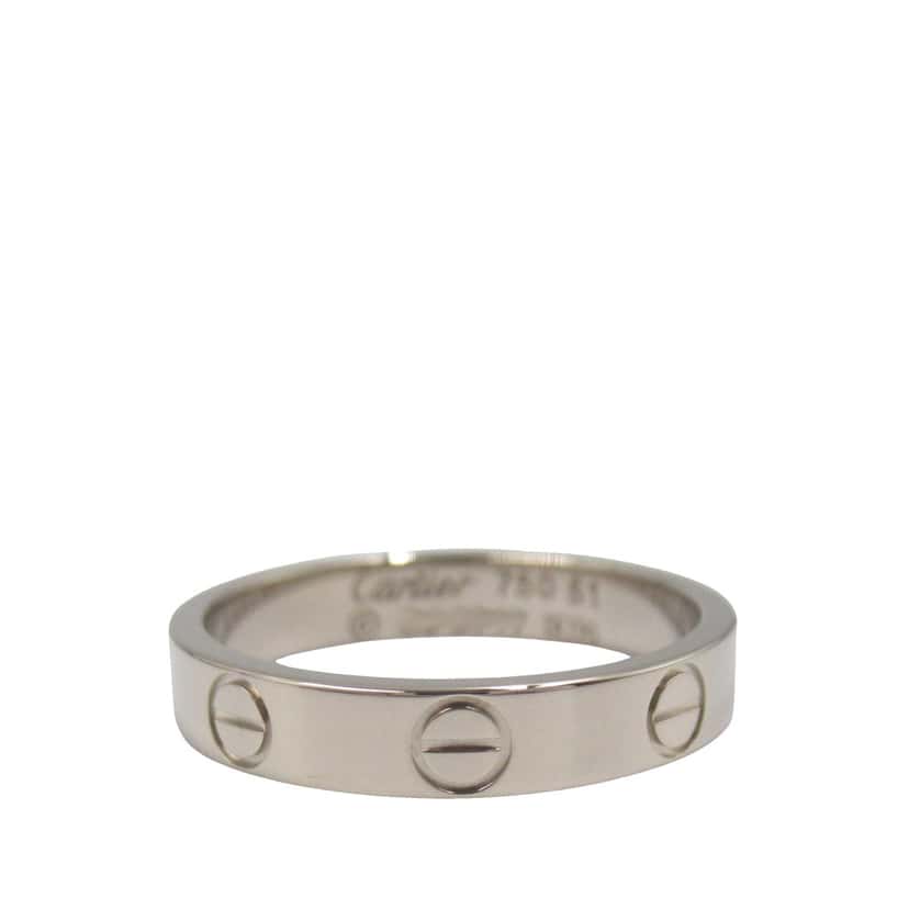 Cartier 18K White Gold Small Love Ring Silver White Gold Good condition - Back View