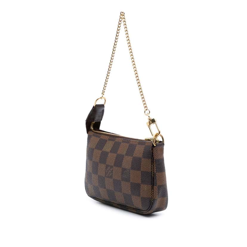 Louis Vuitton Damier Ebene Mini Pochette Accessoires Brown Canvas Good condition - Back View