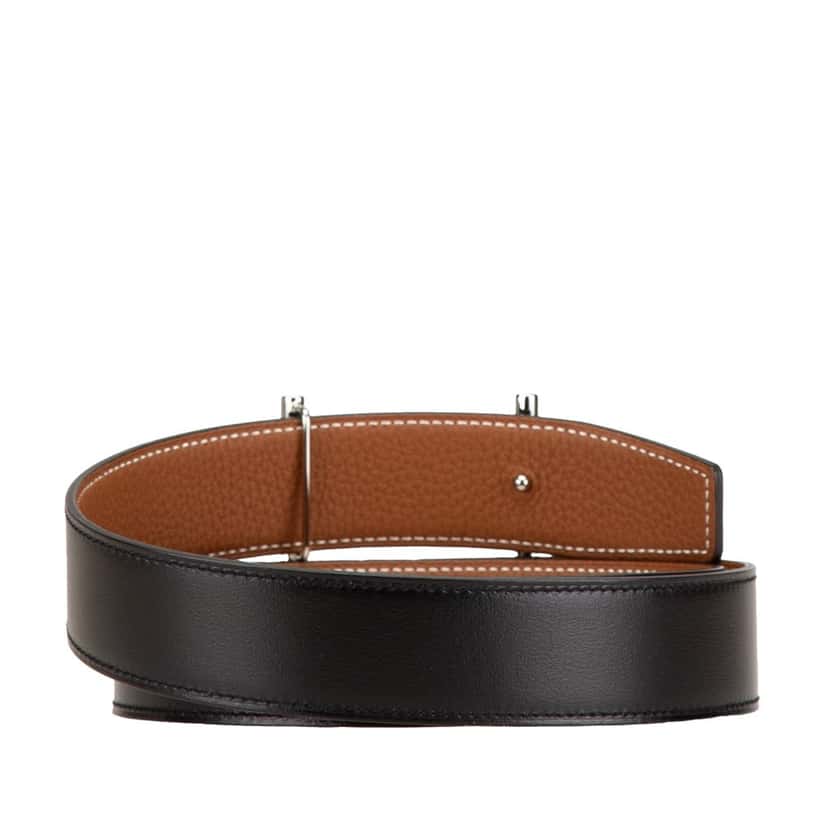 Hermès Leather Rider Reversible Belt Black Leather Good condition - Inside View