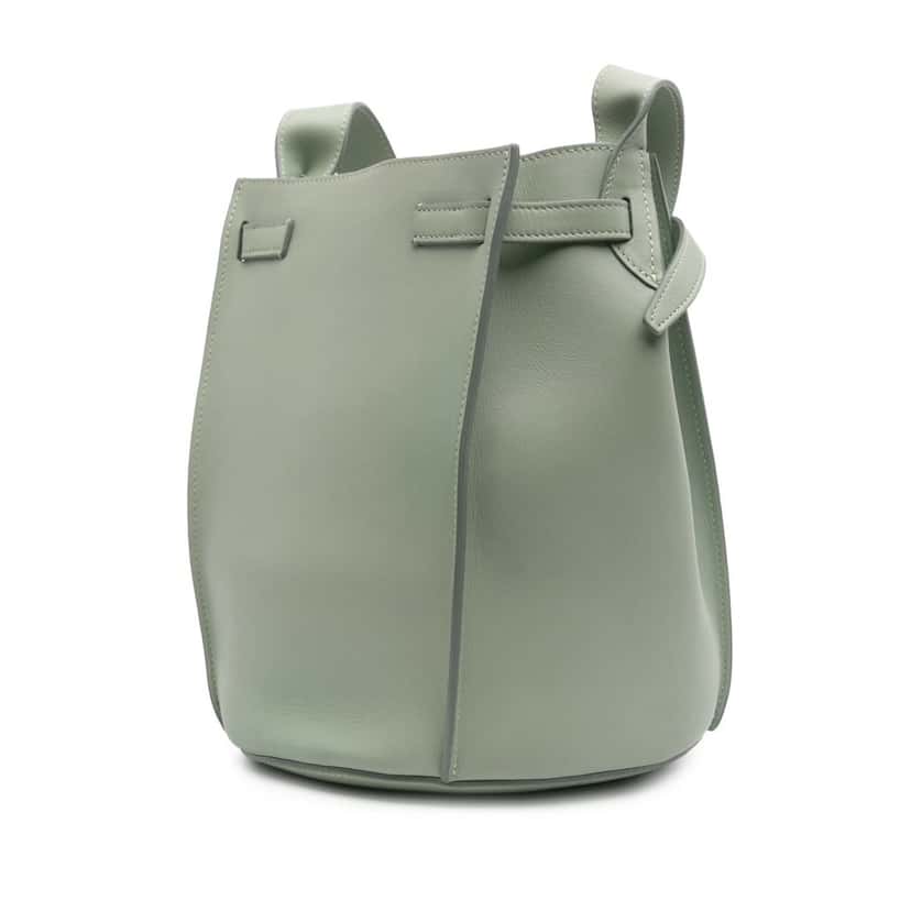 Celine Leather Big Bag Bucket Crossbody Green Leather Good condition - Back View