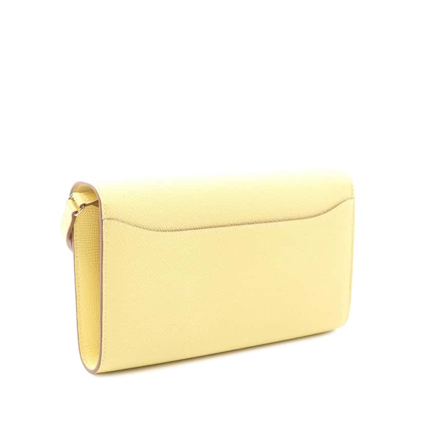 Hermès Epsom Constance Long To Go Wallet Yellow Leather Good condition - Back View