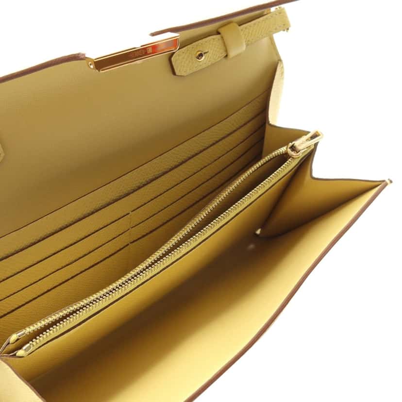 Hermès Epsom Constance Long To Go Wallet Yellow Leather Good condition - Inside View