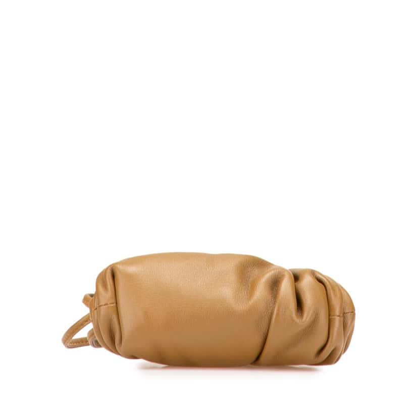 Bottega Veneta Lambskin The Pouch Coin Purse Brown Leather Good condition - Inside View