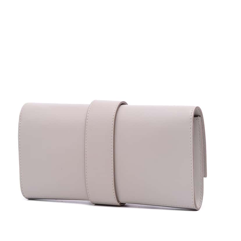 Hermès Tadelakt Medor Clutch 23 Grey Leather Good condition - Back View