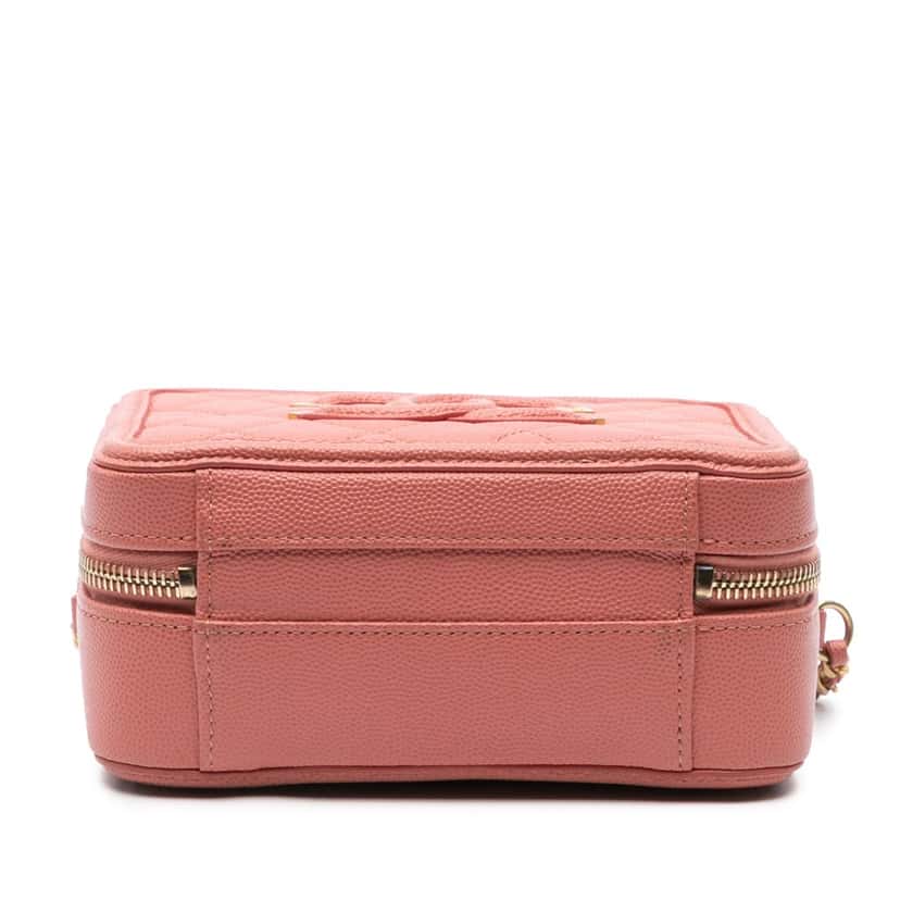 Chanel Small Caviar CC Filigree Vanity Bag Pink Leather Good condition - Inside View