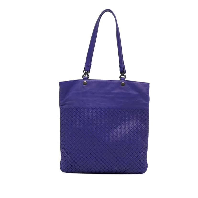 Bottega Veneta Intrecciato Tote Purple Leather Good condition - Model View
