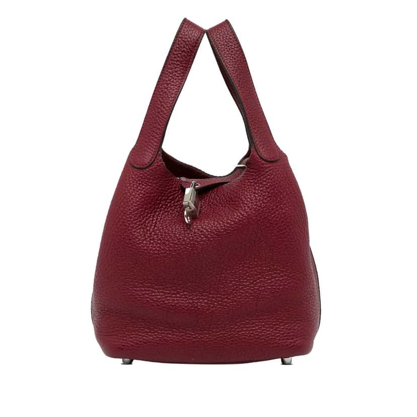 Hermès Clemence Picotin Lock 18 Red Leather Good condition - Front View