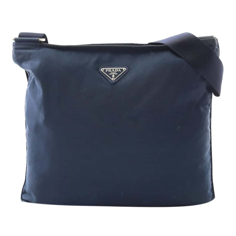 Prada Tessuto Zip Top Crossbody Blue Good condition - Front View