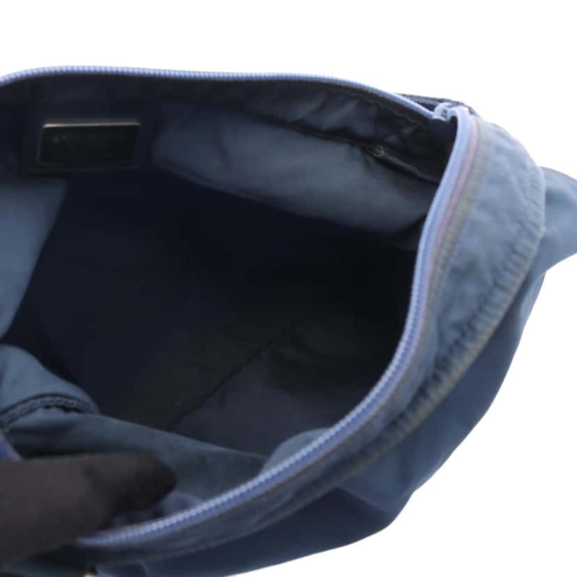 Prada Tessuto Zip Top Crossbody Blue Good condition - Model View
