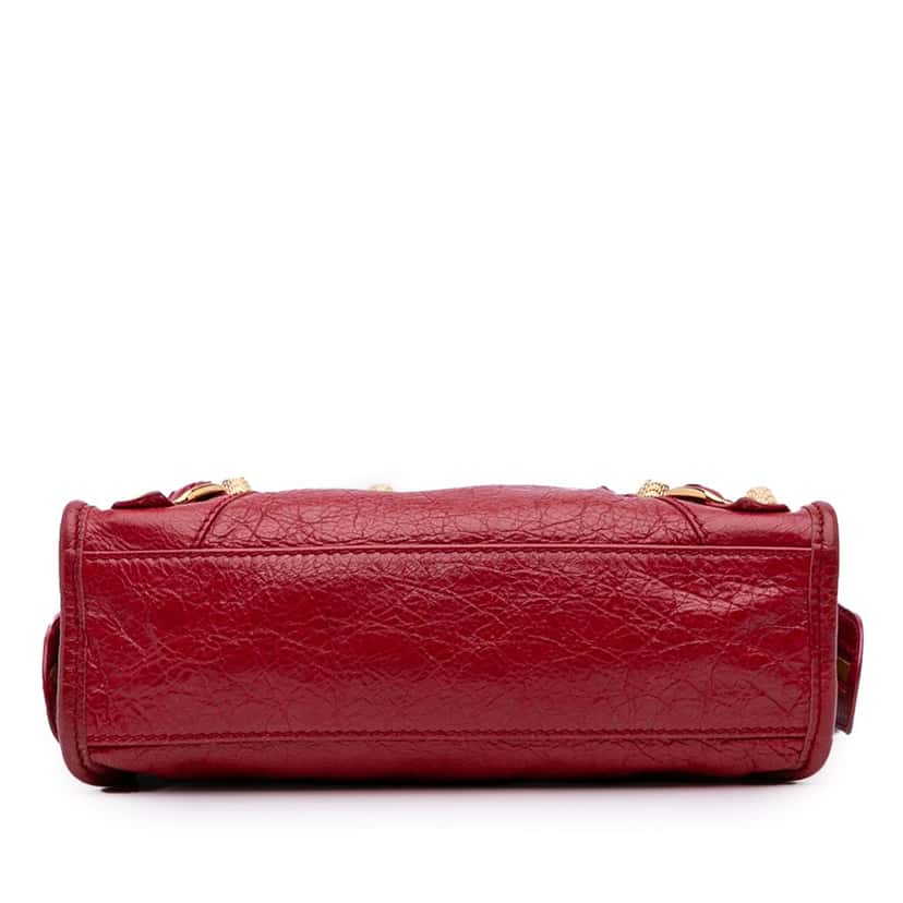 Balenciaga Mini Lambskin Motocross City Giant 21 Satchel Red Leather Good condition - Inside View