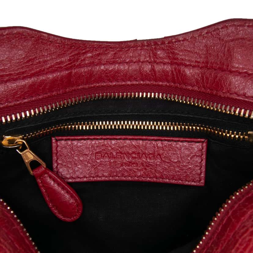 Balenciaga Mini Lambskin Motocross City Giant 21 Satchel Red Leather Good condition - Box View