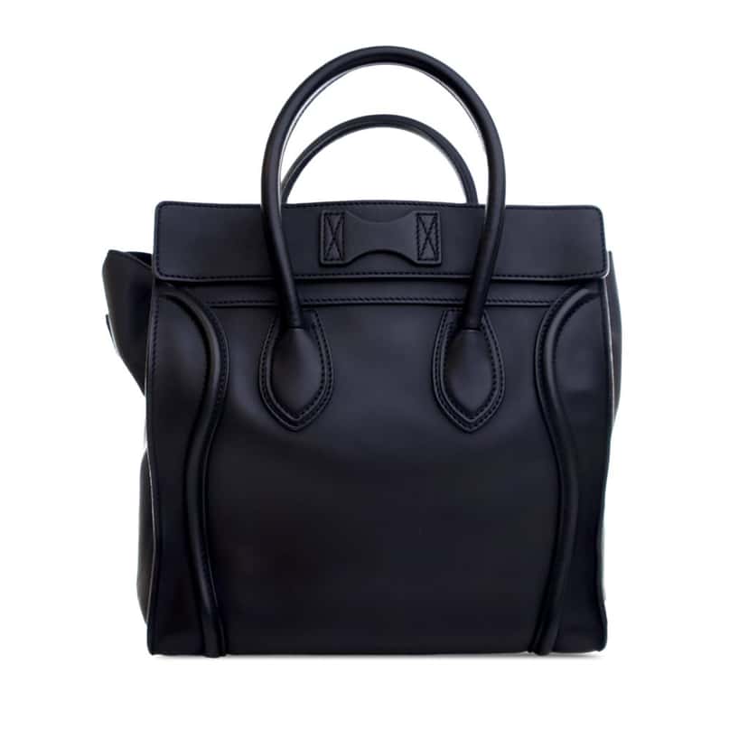 Celine Mini Calfskin Luggage Tote Black Leather Good condition - Back View