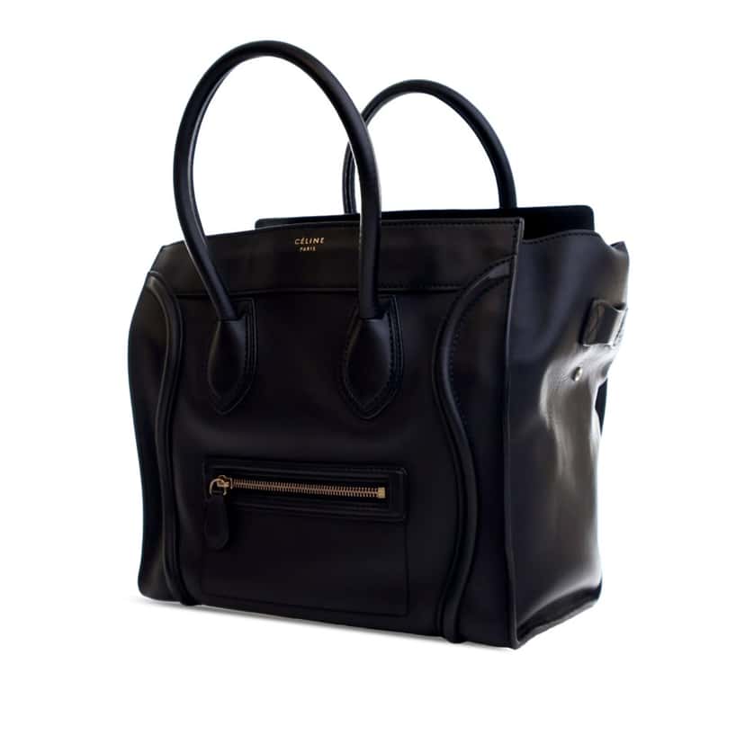 Celine Mini Calfskin Luggage Tote Black Leather Good condition - Model View