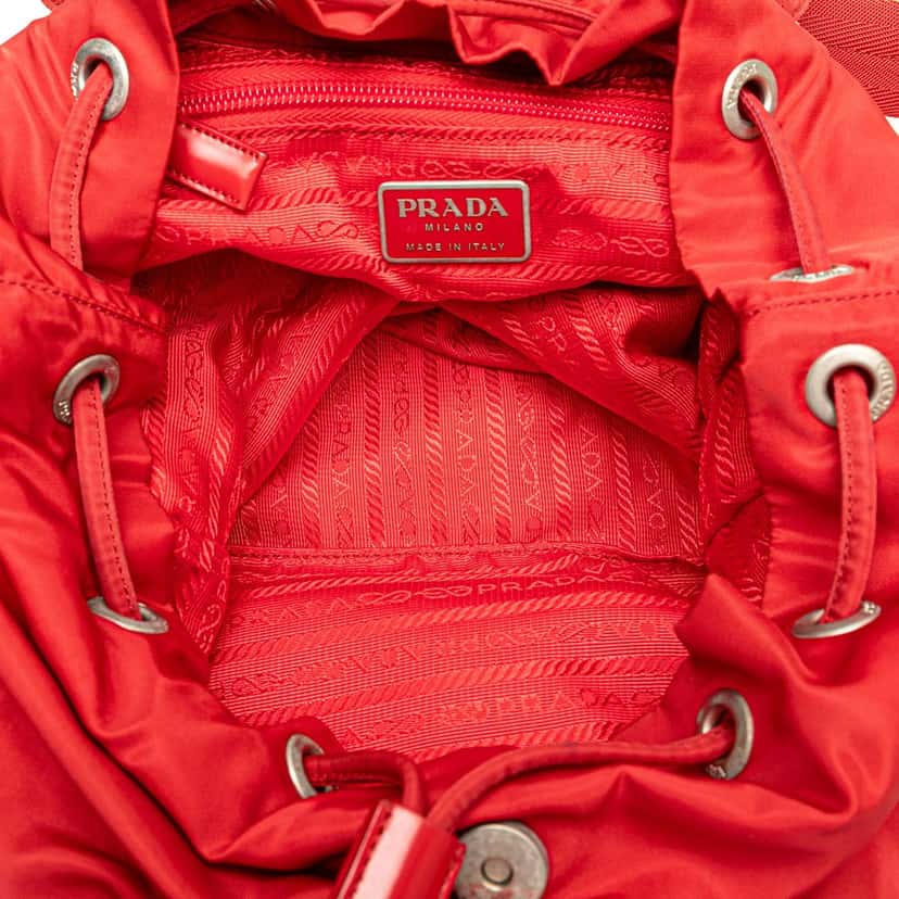 Prada Tessuto Backpack Red Fair condition - Model View