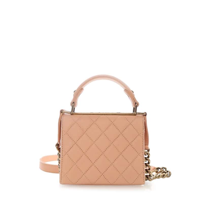 Chanel Small Quilted Goatskin Rita Top Handle Flap Pink Leather Good condition - Back View