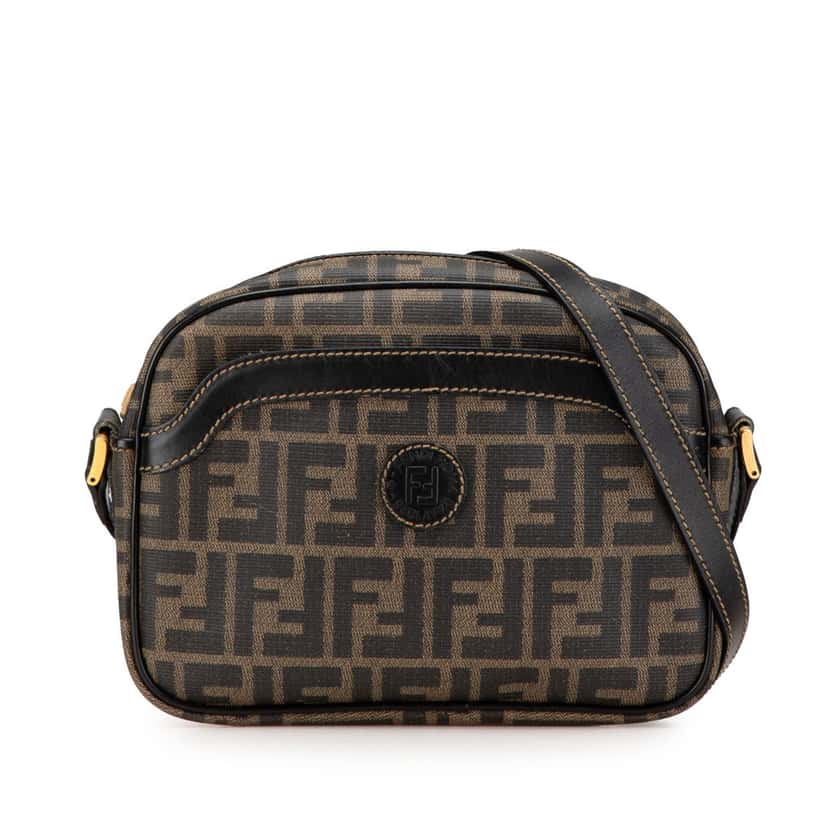 Fendi Zucca Coated Canvas Crossbody Brown Canvas Fair condition - Front View