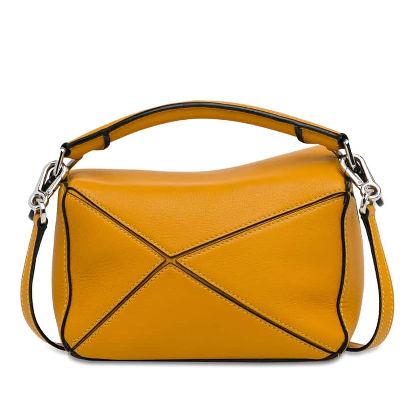 Loewe Mini Calfskin Puzzle Satchel Yellow Leather Good condition - Inside View
