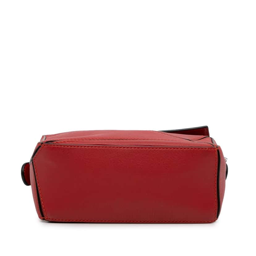 Loewe Mini Calfskin Puzzle Satchel Red Leather Good condition - Box View
