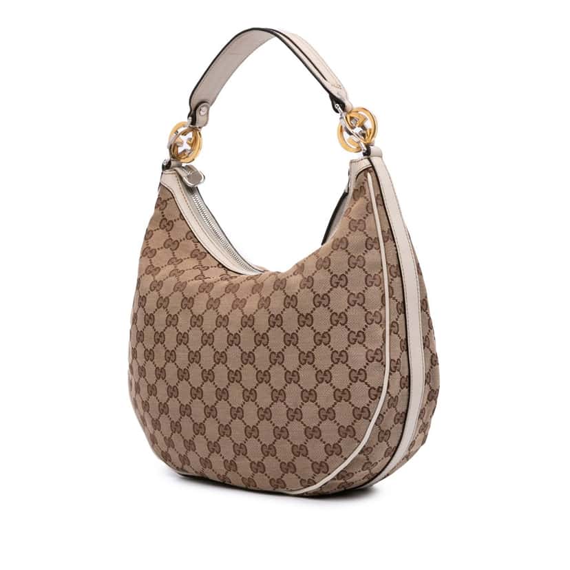 Gucci GG Canvas Twins Hobo Brown Canvas Good condition - Back View