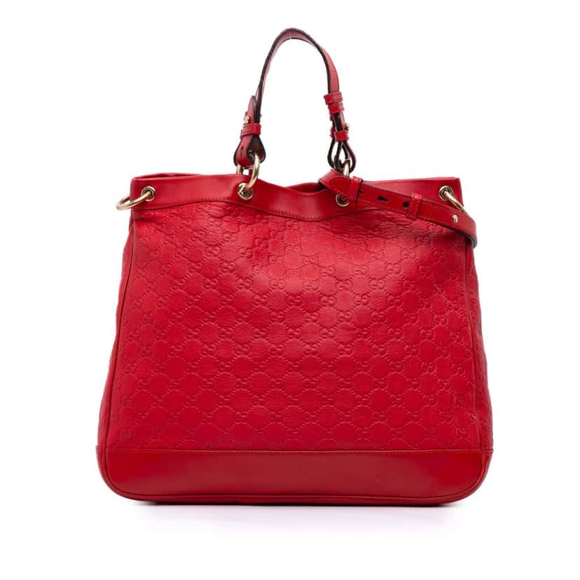 Gucci Medium Guccissima Valentine Top Handle Bag Red Leather Good condition - Front View