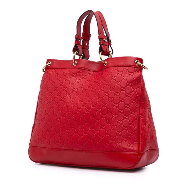 Gucci Medium Guccissima Valentine Top Handle Bag Red Leather Good condition - Back View