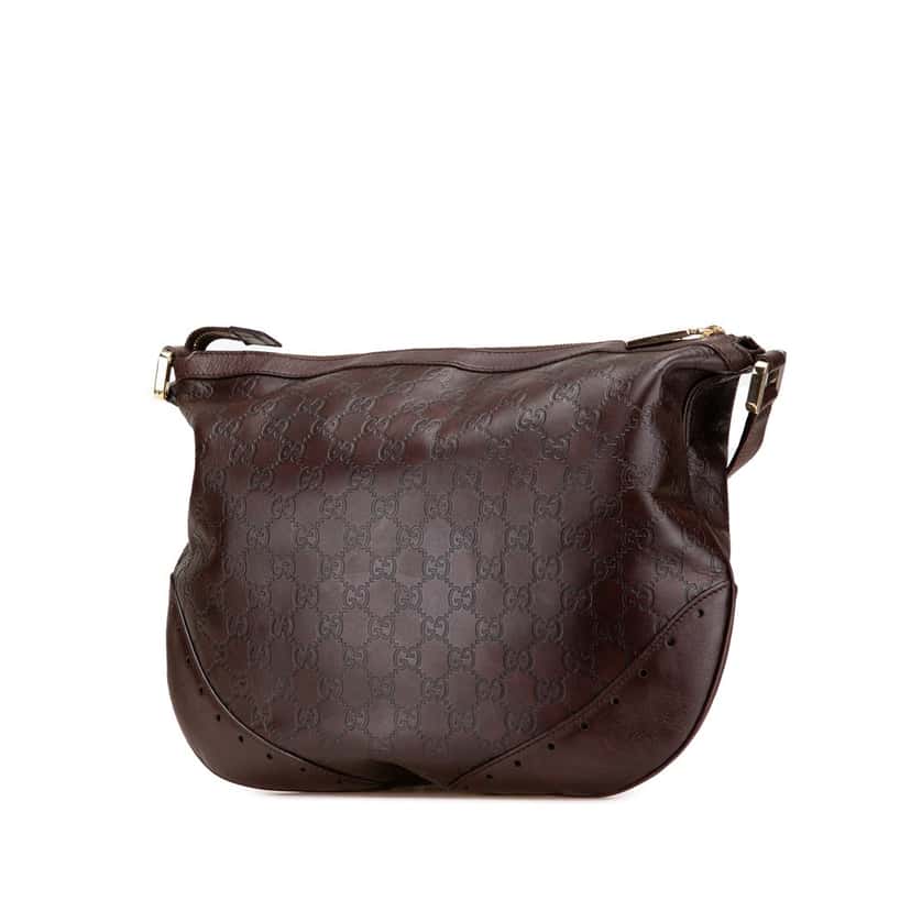 Gucci Guccissima Punch Crossbody Brown Leather Good condition - Back View