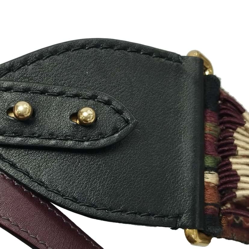 Dior Embroidered Canvas Bohemian Fringe Strap Brown Canvas Very good condition - Back View