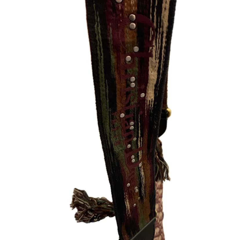Dior Embroidered Canvas Bohemian Fringe Strap Brown Canvas Very good condition - Model View