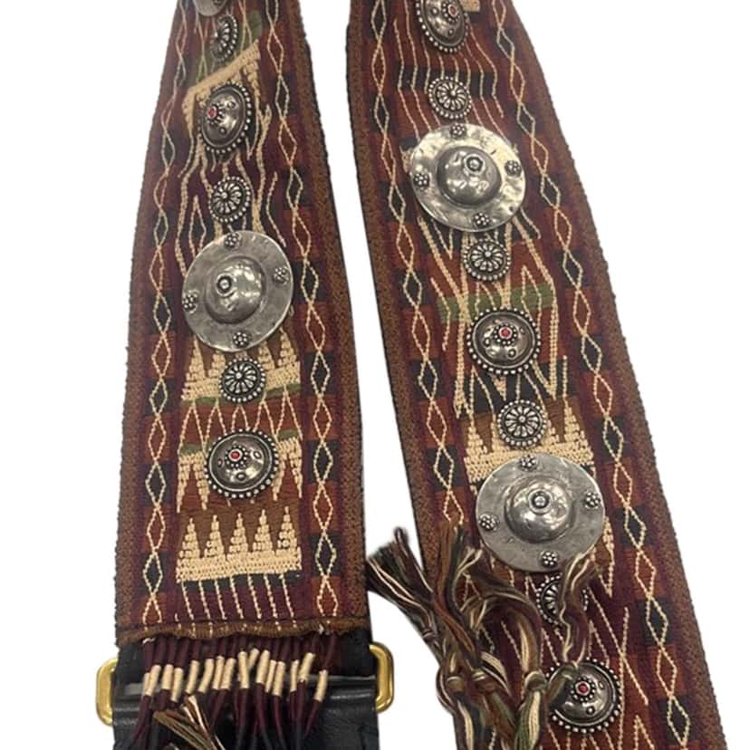 Dior Embroidered Canvas Bohemian Fringe Strap Brown Canvas Very good condition - Box View