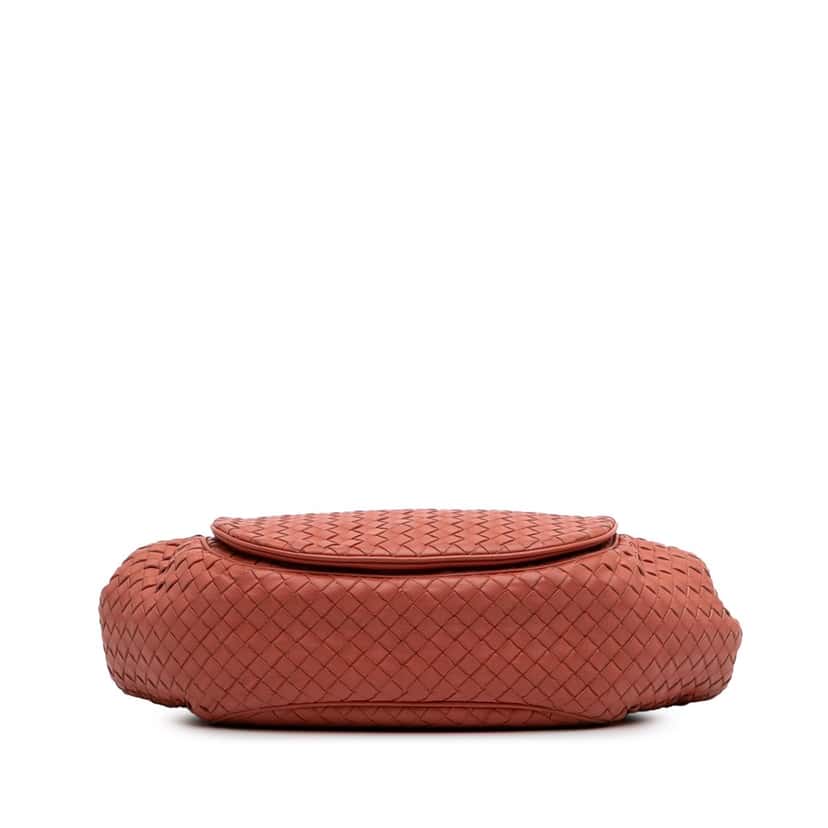 Bottega Veneta Nappa Intrecciato Flap Crossbody Red Leather Good condition - Inside View