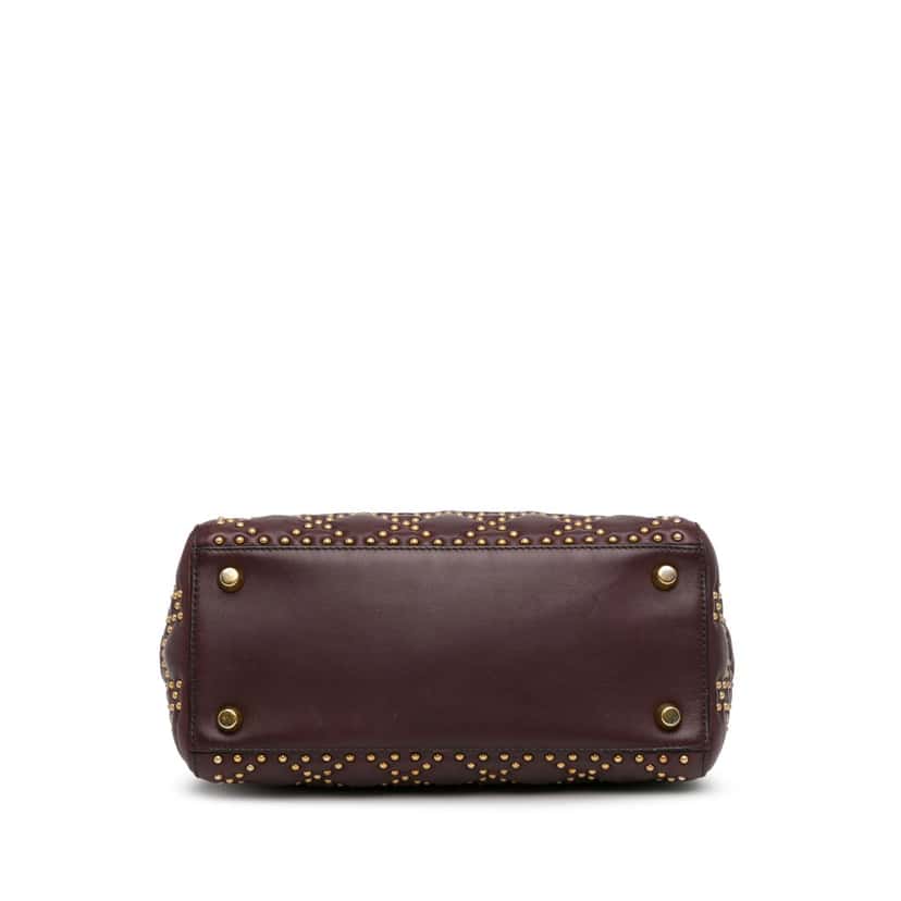 Dior Medium Lambskin Cannage Studded Supple Lady Dior Red Leather Good condition - Model View