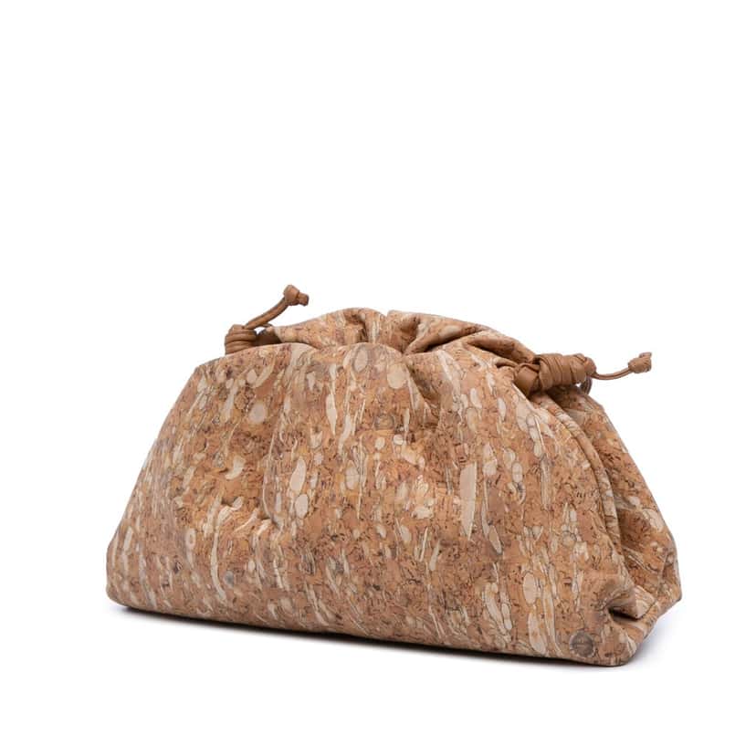Bottega Veneta Cork The Mini Pouch Crossbody Brown Polyester Good condition - Back View