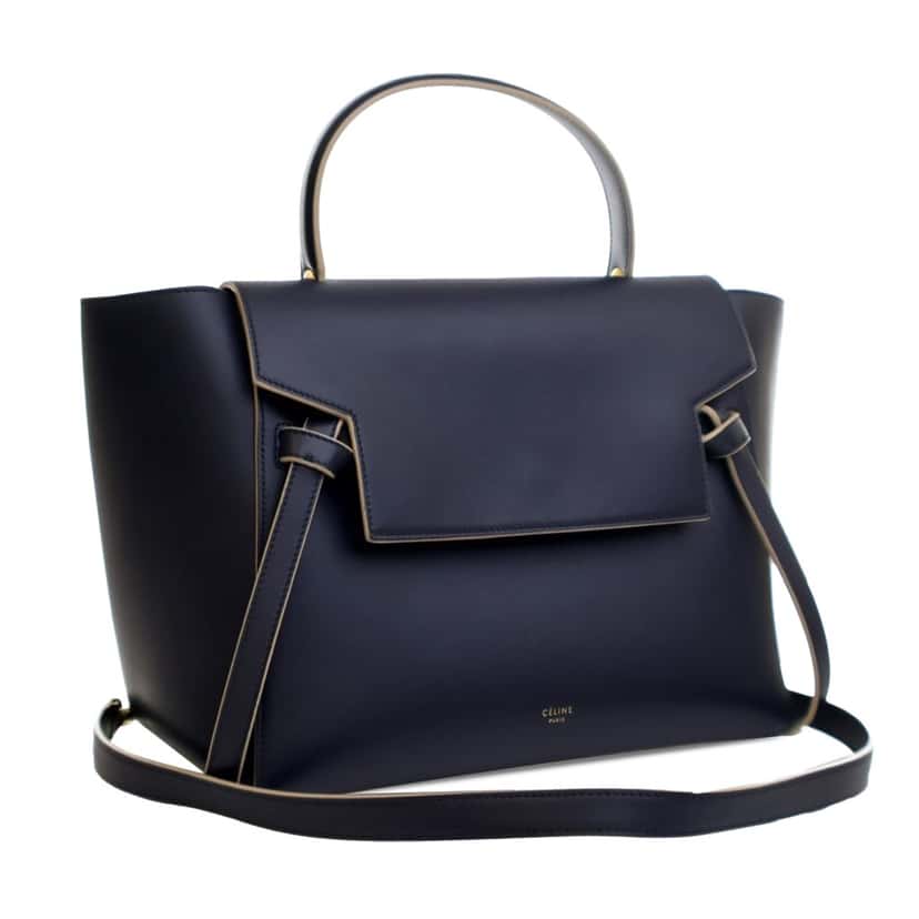 Celine Mini Palmelato Calfskin Belt Bag Blue Leather Good condition - Inside View