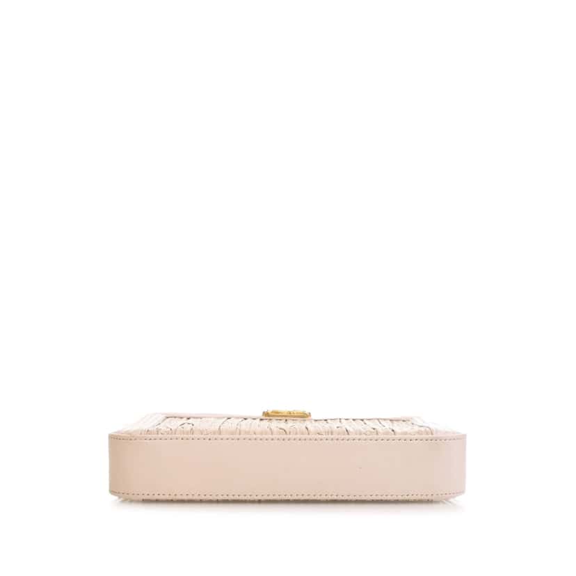 Chanel Small Chevron Crumpled Lambskin Boy Clutch With Chain Brown Leather Good condition - Inside View