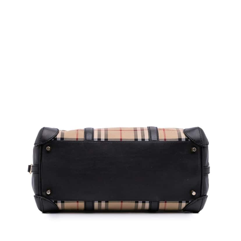 Burberry Haymarket Check Coated Canvas Alchester Bowling Bag Brown Canvas Good condition - Inside View