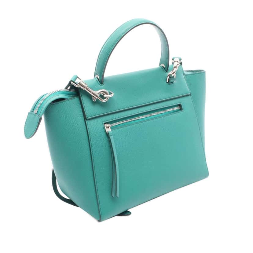 Celine Micro Grained Calfskin Belt Bag Green Leather Good condition - Back View