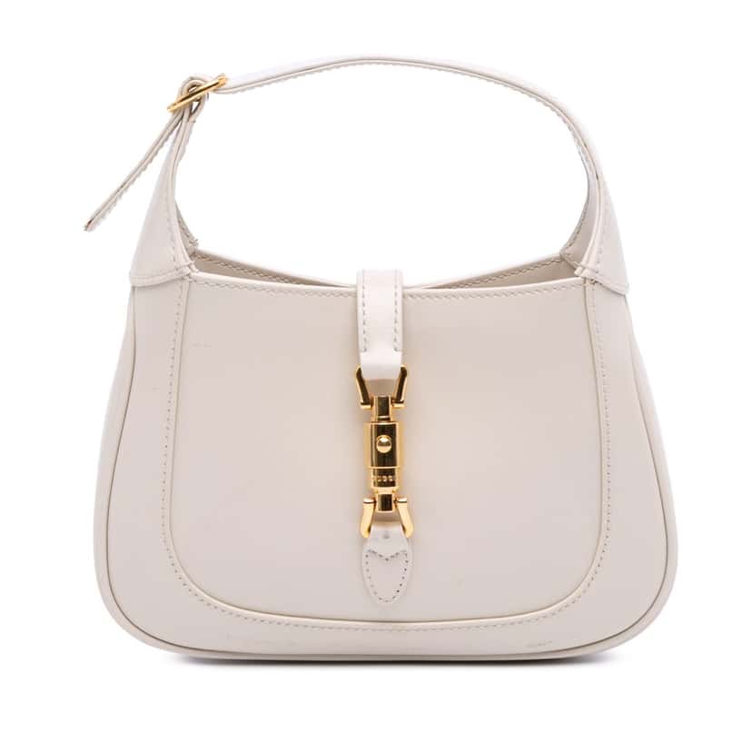 Gucci Mini Calfskin Jackie 1961 Crossbody White Leather Good condition - Front View