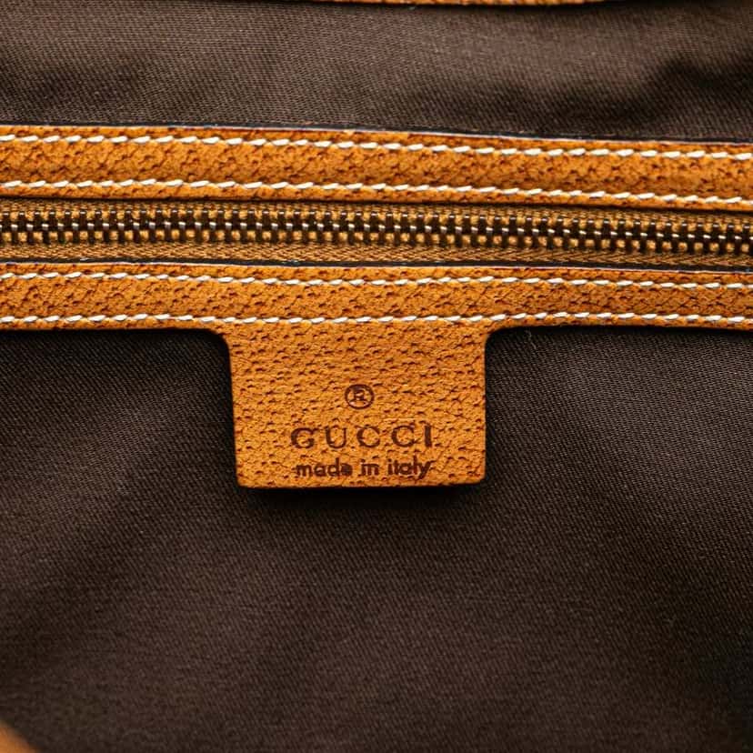 Gucci GG Canvas Nailhead Jackie Bardot Handbag Brown Canvas Good condition - Box View