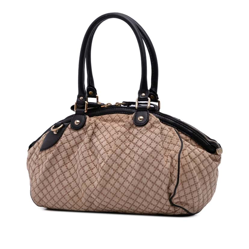 Gucci Diamante Canvas Sukey Satchel Brown Canvas Good condition - Back View
