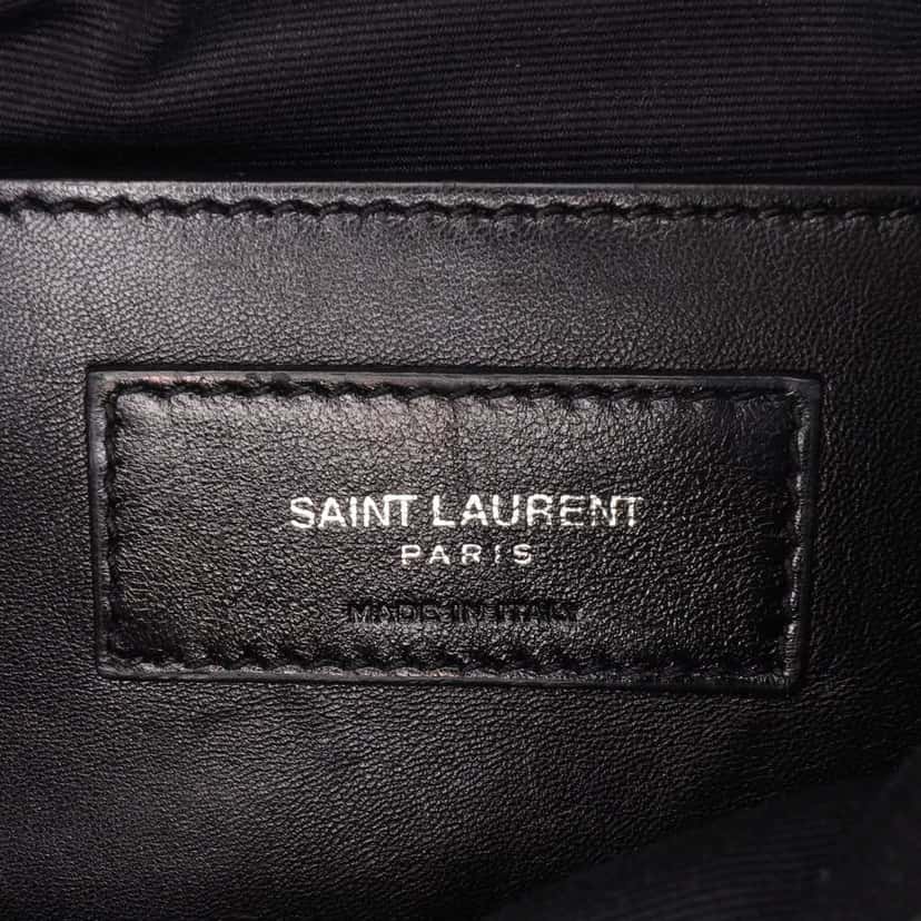 Saint Laurent Medium Iridescent Calfskin Triquilt Monogram College Bag Silver Leather Good condition - Box View