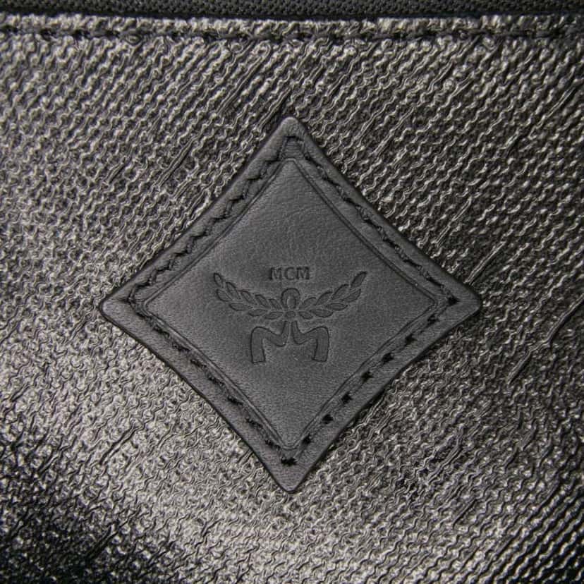 Mcm Large Canvas and Leather Reversible Diamond Tote Black Canvas Good condition - Box View