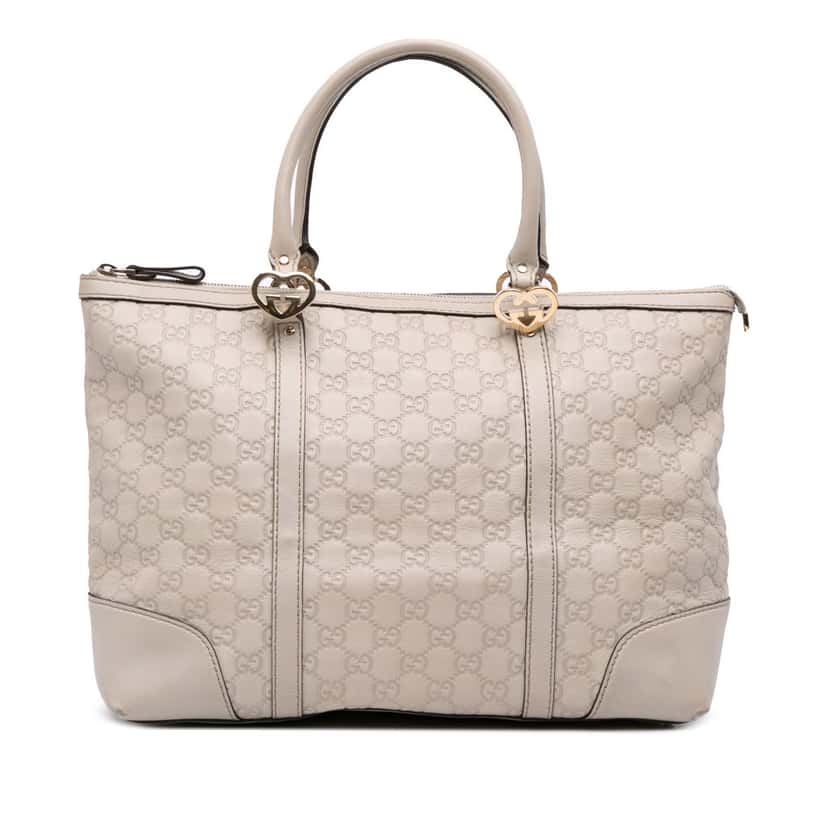 Gucci Guccissima Lovely Heart Tote Brown Leather Good condition - Front View