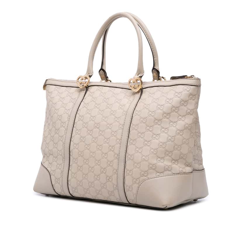 Gucci Guccissima Lovely Heart Tote Brown Leather Good condition - Back View