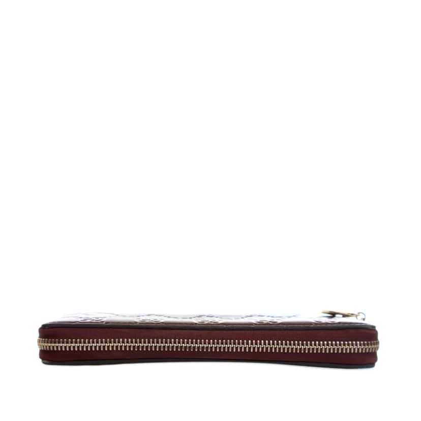 Gucci Patent Guccissima Zip Around Long Wallet Red Leather Good condition - Model View
