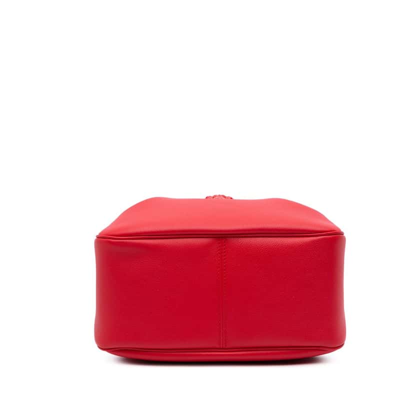 Versace Grained Calfskin La Medusa Bucket Bag Red Leather Good condition - Inside View
