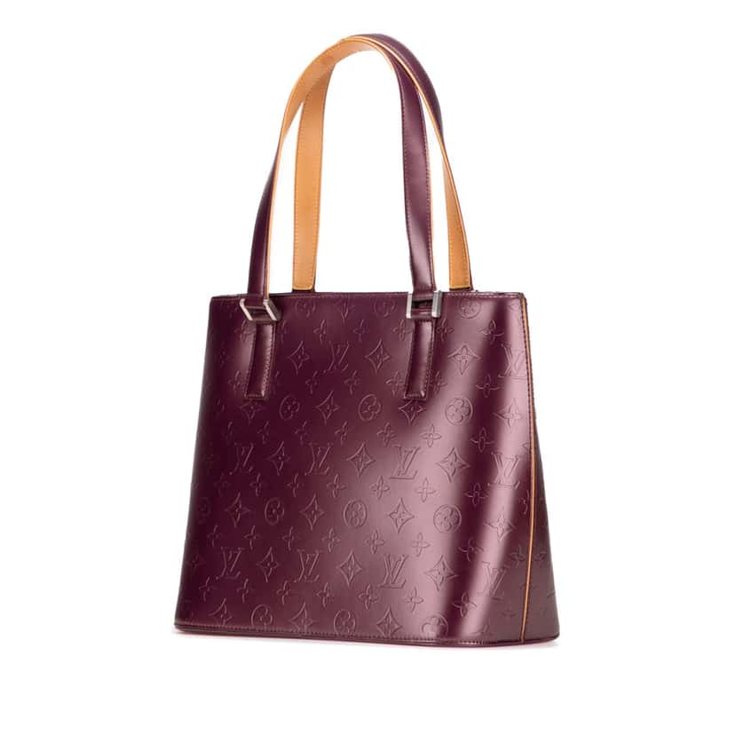 Louis Vuitton Monogram Mat Stockton Purple Leather Good condition - Back View