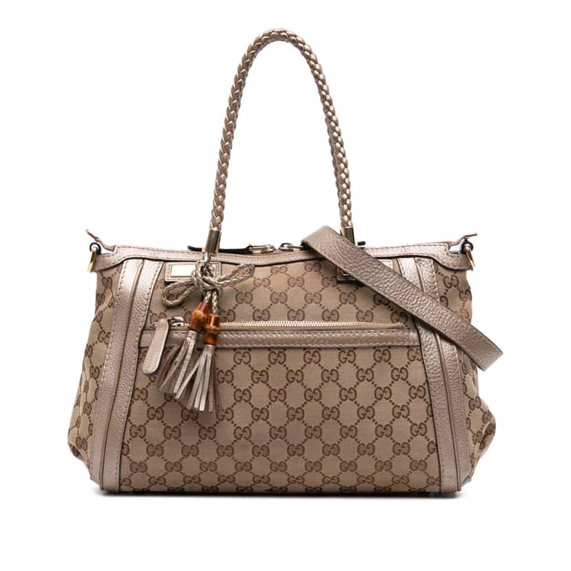 Gucci GG Canvas Bella Satchel Brown Canvas Good condition - Front View